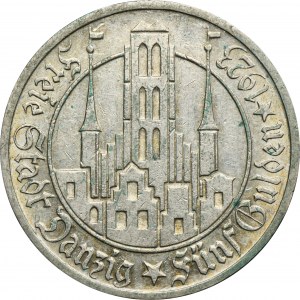 Wolne Miasto Gdańsk, 5 guldenów 1923 Kościół