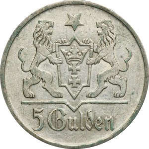 Free City of Danzig, 5 gulden 1923 Church