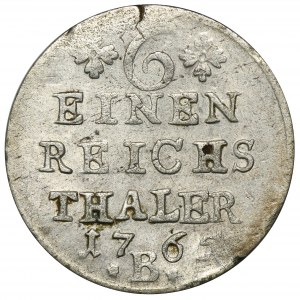 Silesia, Prussian rule, Friedrich II, 1/6 Thaler Breslau 1765 B