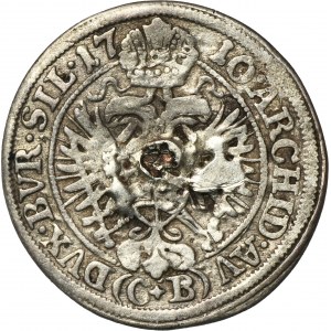 Silesia, Habsburg rule, Joseph I, 3 Kreuzer Brieg 1710 CB