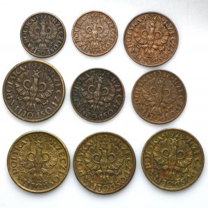Set, Pennies (9 pcs.) - early vintages