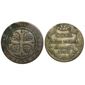 Set, Switzerland, Canton of Bern and City of Augsburg, 1/2 Batzen and 5 Kreuzer (2 pcs.)