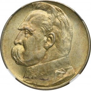 Piłsudski, 10 złotych 1937 - NGC MS61