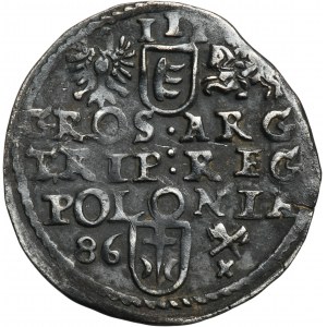 Stefan Batory, Trojak Poznań 1586 - ROTH, Datum links