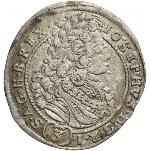 Węgry, Józef I, 3 Krajcary Kremnica Preszburg 1709 CH PW