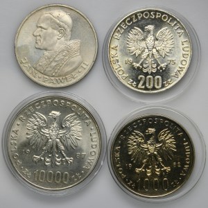 Set, 200, 1,000 and 10,000 zloty (4 pieces).