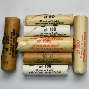 Set, 7 x Bank Rolls, Mixed Coins (350 pieces).