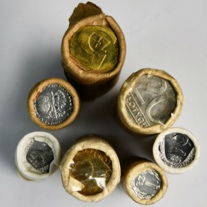 Zestaw, 7 x Rulony bankowe, Mix monet (350 szt.)
