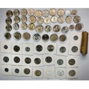 Zestaw, Mix monet PRL (59 szt.) i rulon bankowy