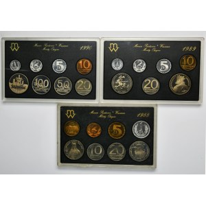 Zestaw, Zestawy rocznikowe monet obiegowych 1988-1990 (23 szt.) - LUSTRZANKI