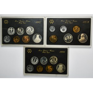 Zestaw, Zestawy rocznikowe monet obiegowych 1979, 1986 i 1987 (20 szt.) - LUSTRZANKI