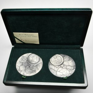Zestaw, Medal okolicznościowy NBP 1 grosz (2 szt.)