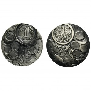 Set, NBP 1 penny commemorative medal (2 pieces).