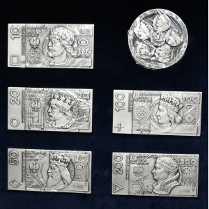 Set, Set of NBP, Polish circulating banknotes (6 pieces).