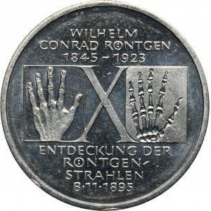 Germany, 10 Marek Munich 1995 D - 150th anniversary of the birth of Wilhelm Conrad Röntgen