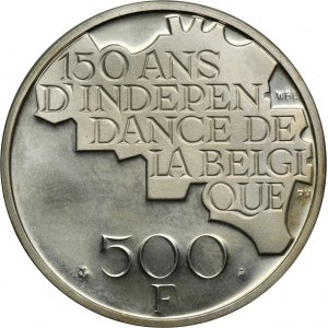 Belgia, Baldwin I, 500 Franków 1980 - 150. rocznica niepodległości Belgii