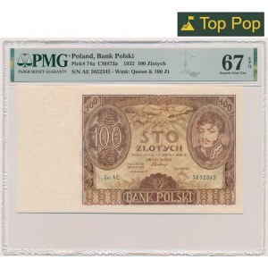 100 Zloty 1932 - Ser. AE. - ohne zusätzliche znw. - PMG 67 EPQ