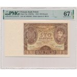 100 gold 1932 - Ser. AE. - without additional znw. - PMG 67 EPQ