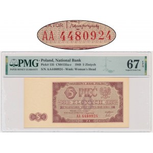 5 Gold 1948 - AA - PMG 67