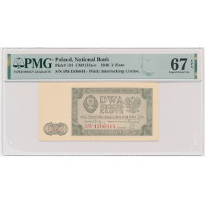 2 złote 1948 - BW - PMG 67 EPQ