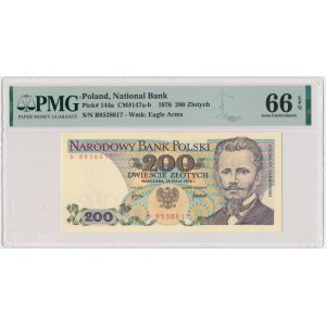 200 złotych 1976 - B - PMG 66 EPQ - rzadka seria