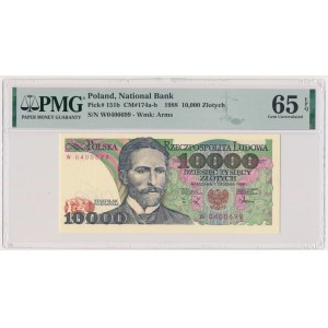 10.000 złotych 1988 - W - PMG 65 EPQ - pierwsza seria rocznika