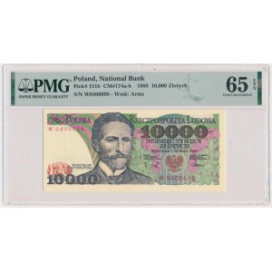 10.000 złotych 1988 - W - PMG 65 EPQ - pierwsza seria rocznika