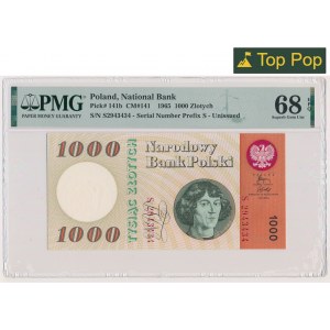 1.000 złotych 1965 - S - PMG 68 EPQ