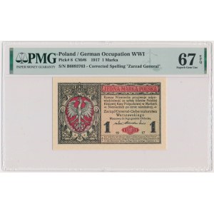 1 mark 1916 - General - PMG 67 EPQ - EXCELLENT