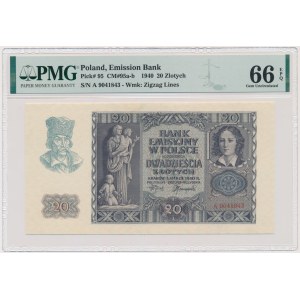 20 złotych 1940 - A - PMG 66 EPQ