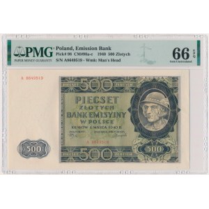 500 złotych 1940 - A - PMG 66 EPQ