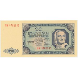 20 złotych 1948 - HM 97... - papier plastyfikowany -