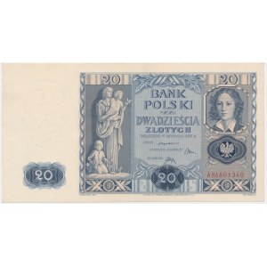 20 gold 1936 - AN - white paper