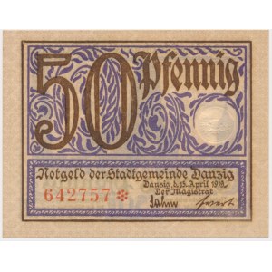 Danzig, 50 fenig 1919 - violett -