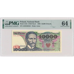 10,000 PLN 1988 - AD - PMG 64