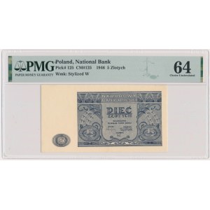 5 złotych 1946 - PMG 64