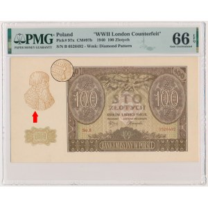 100 złotych 1940 - ZWZ - B - PMG 66 EPQ