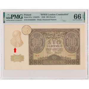 100 Zloty 1940 - ZWZ - B - PMG 66 EPQ
