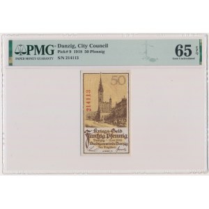 Danzig, 50 Pfennige 1918 - PMG 65 EPQ