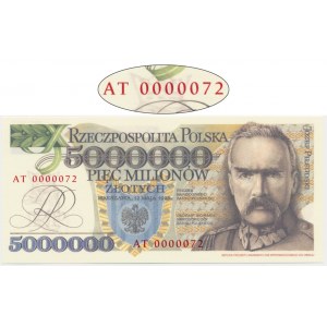 5 milionów złotych 1995 - AT 0000072 - niski numer