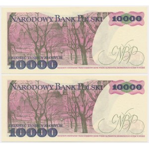 Satz, PRL 10.000 Zloty-Banknoten 1988 - U - (2 St.).