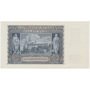 20 złotych 1940 - K - rzadsza seria