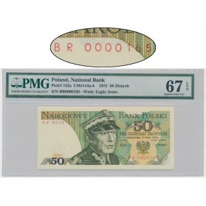 50 złotych 1975 - BR 0000165 - PMG 67 EPQ - niski numer