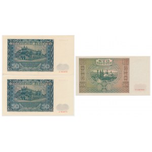 Set, 50-100 zlotys 1941 (3 pieces).