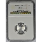 10 Pfennige 1974 - NGC MS64