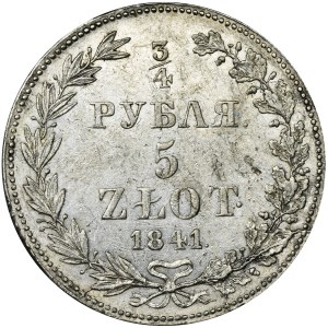 3/4 Rubel = 5 Zloty Warschau 1841 MW