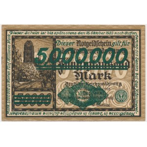 Danzig, 5 Millionen Mark 1923 - grün gedruckt -