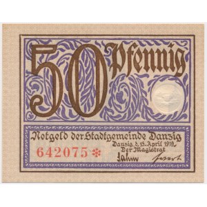 Danzig, 50 fenig 1919 - violett -