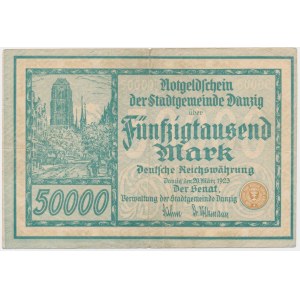 Danzig, 50.000 Mark 1923 - Nr. 5 Figuren mit ❊ -