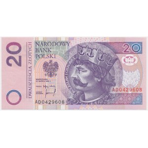 20 Zloty 1994 - AD - sehr seltene Serie